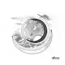 Aquarius crescent moon tattoo design idea