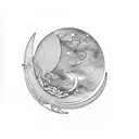 Aquarius crescent moon tattoo design idea