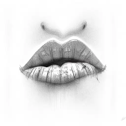 lips kissing the sky tattoo design idea