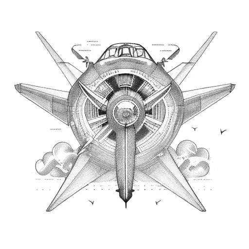 airplane with line  tattoo design idea