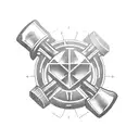 wrenches piston tattoo design idea