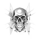 wrenches piston skull tattoo design idea