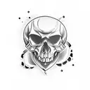 wrenches piston skull tattoo design idea