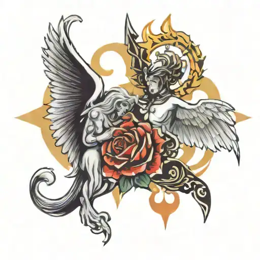 Good vs. evil tattoo design idea