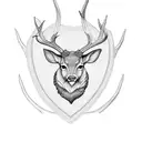 Texas state outline with the letter R in the middle, Deer antlers at the top, Catfish at the bottom tattoo design idea