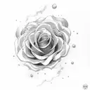 rosa con brujula y cara tattoo design idea