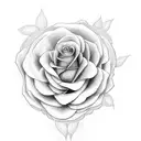 rosa con brujula y cara tattoo design idea