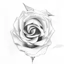 rosa con brujula y cara tattoo design idea