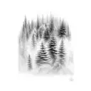 Misty Forest tattoo design idea