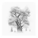 Misty Forest tattoo design idea