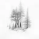 Misty Forest tattoo design idea