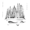 Misty Forest tattoo design idea