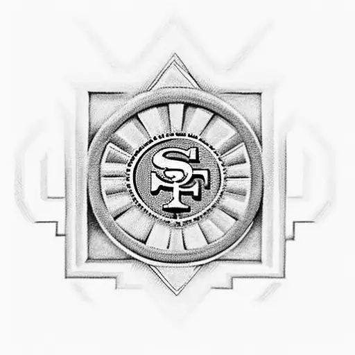 Incorporate the 49ers logo into a traditional Aztec pyramid design, with elements of Mexico's culture and heritage tattoo design idea