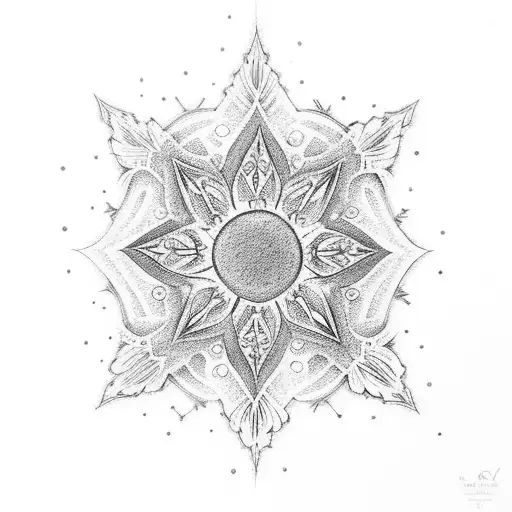 Lavender Elsa Fire Stars tattoo design idea