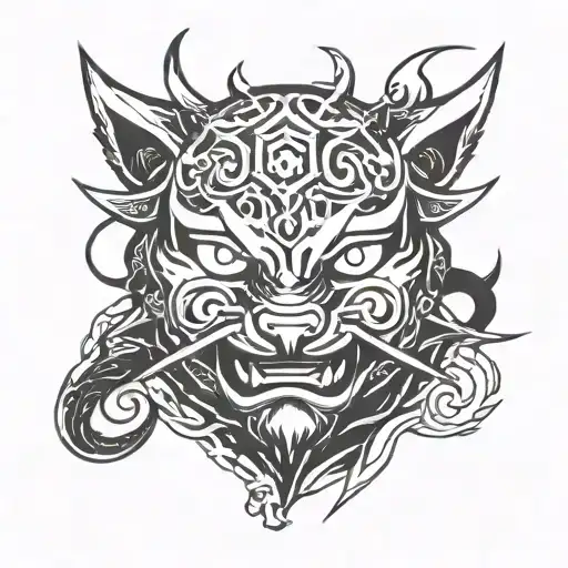 anime anbu mask with shadows drawn to it tattoo design idea