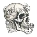 skull with key hole nose cracked up  tattoo design idea