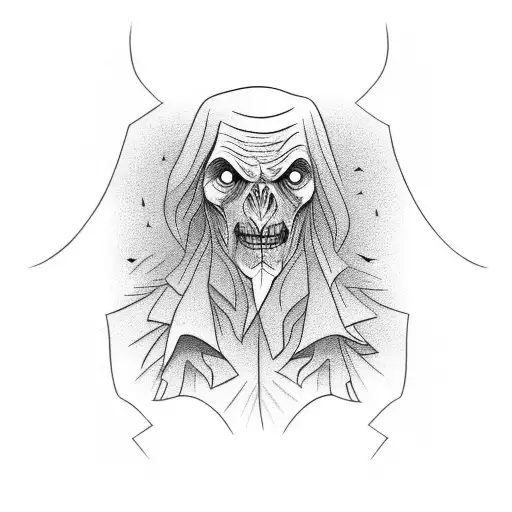 full body thestral harry potter tattoo design idea