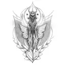 A Thestral with its wings wrapped around a book, representing the magic of literature and psychology tattoo design idea