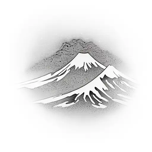 mount Fuji in enso  tattoo design idea