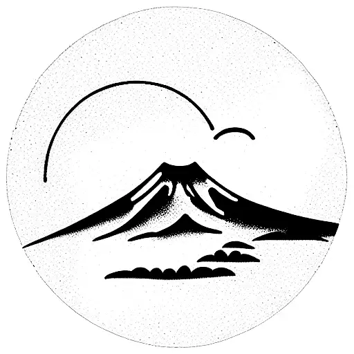 enso and mount Fuji tattoo design idea
