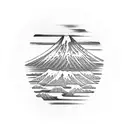 mount Fuji in enso  tattoo design idea