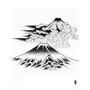 mount Fuji in enso  tattoo design idea