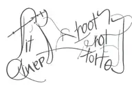 script writing "it is not inertia alone" tattoo design idea