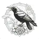 dead crow half alive tattoo design idea