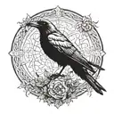 dead crow half alive tattoo design idea