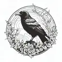 dead crow half alive tattoo design idea