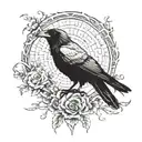 dead crow half alive tattoo design idea