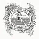 running track with the quote 'Define who you and what you are. Meditate on that and then live and die by that' tattoo design idea