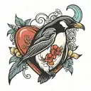 penguin heart tattoo design idea