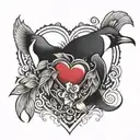 penguin heart tattoo design idea