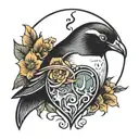 penguin heart tattoo design idea