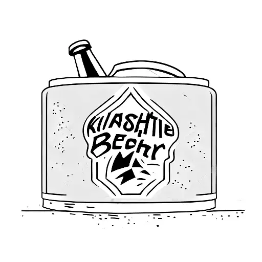 smashed can of beer tattoo design idea