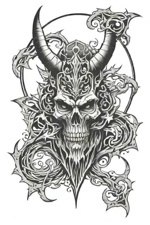 Tattoo on the shoulder of the magister of the devilish cult tattoo design idea