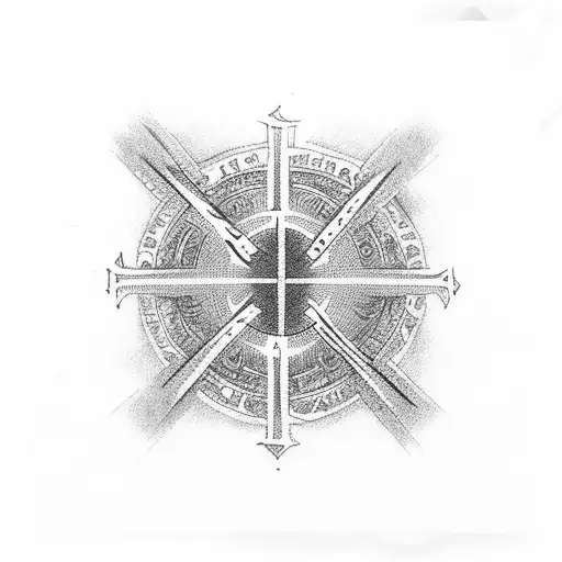 japanese christian cross tattoo design idea