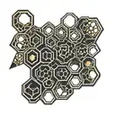 honeycomb pattern with 7 combs forming a pattern tattoo design idea