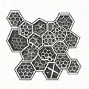 honeycomb pattern with 7 combs forming a pattern tattoo design idea