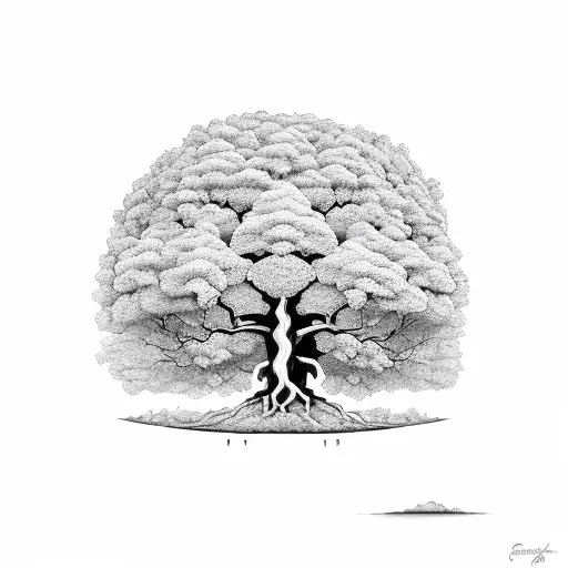 A family of trees symbolizing the strength and growth of your loved ones tattoo design idea