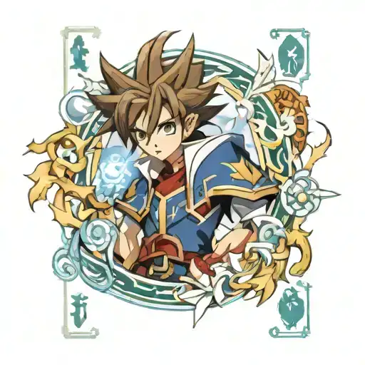 Elemental Hero Yuki Judai card deck tattoo design idea