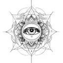 Third Eye with music and creativity process tattoo design idea