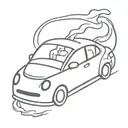 car on fire tattoo design idea