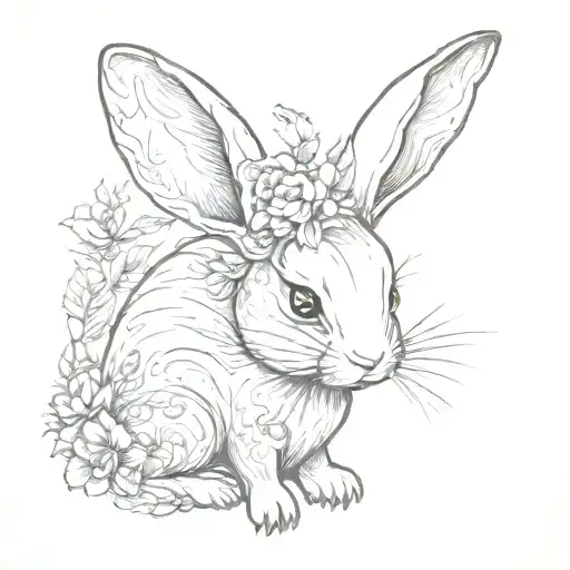 a bunny cute tattoo design idea