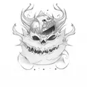 Burning Card Joker tattoo design idea