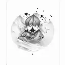 Burning Card Joker tattoo design idea