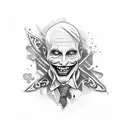 Burning Card Joker tattoo design idea