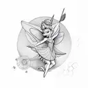 tinkerbell with hexagons tattoo design idea