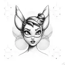 tinkerbell with hexagons tattoo design idea